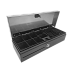 Денежный ящик STI FT-460S (вертикальный, крышка из нержавеющей стали, электромеханический, 3-позиционный, 24V, Epson/Штрих, черный фото 1